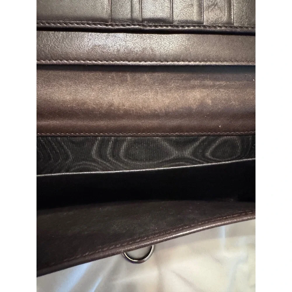 Gucci Vintage GG Monogram Horsebit Long Wallet Brown Canvas Leather Trim - Picture 7 of 8